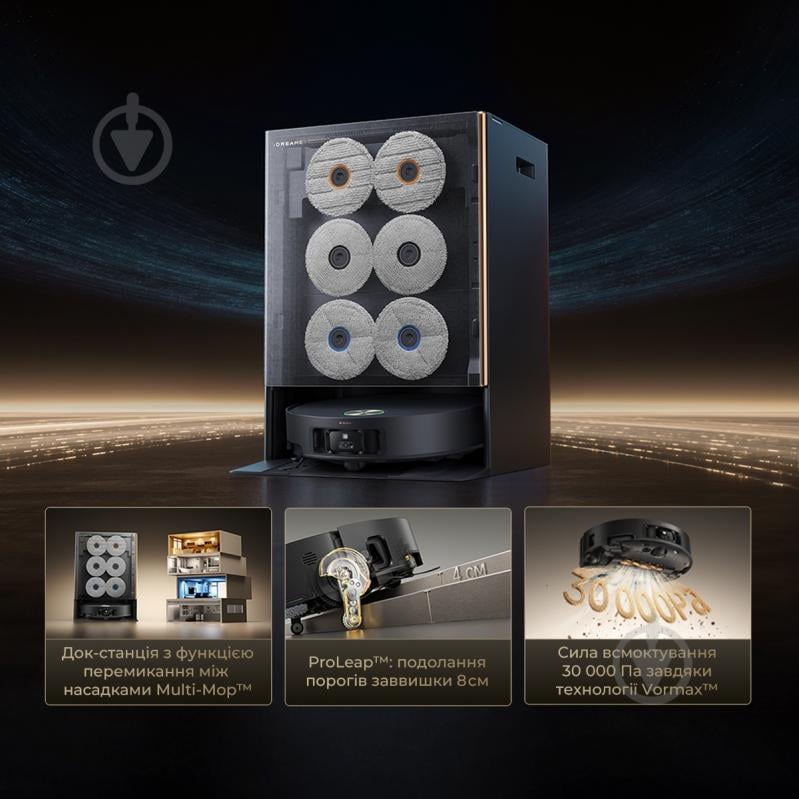 Робот-пилосос мийний DREAME Bot MatriX 10 Ultra (RLX95CE-bl) black - фото 6