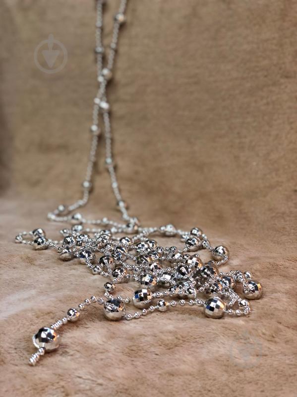 Бусы для елки Диско K-426542 4мм 4 м серебро - фото 2