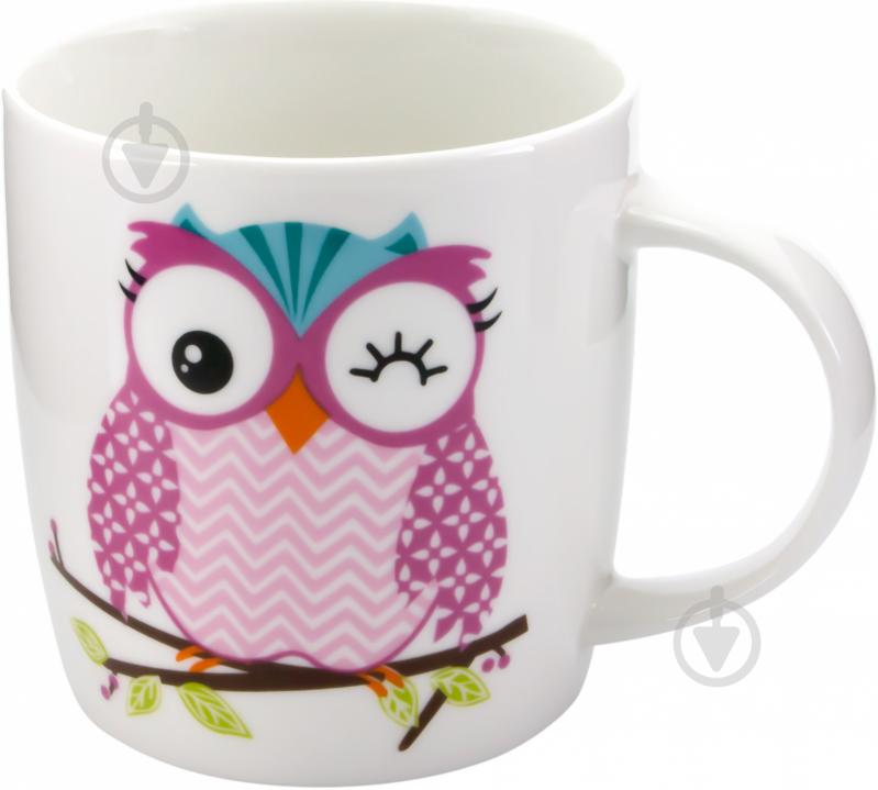 Чашка Keramia Сова 415 мл розовая 21-272-009 - фото 1