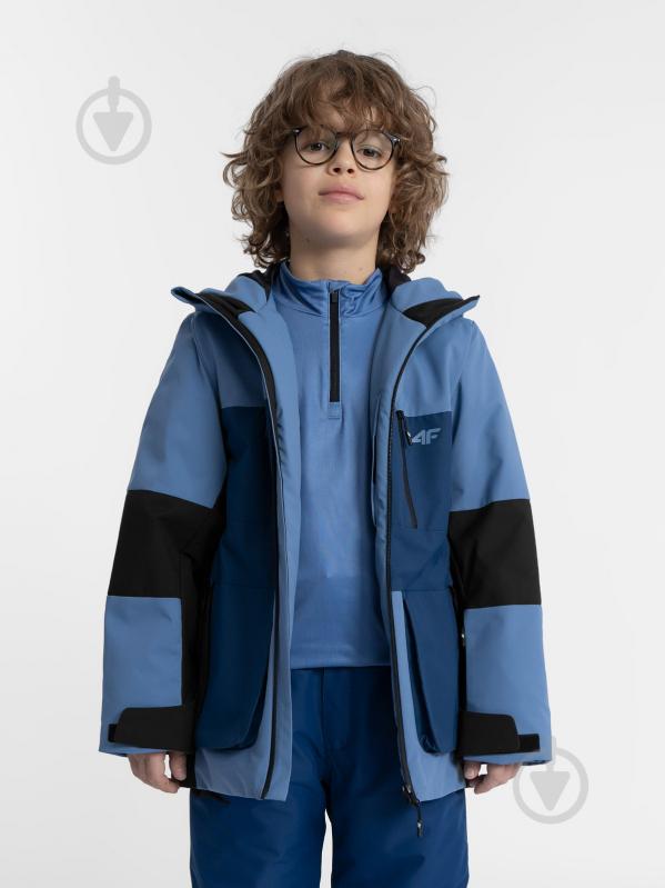 Куртка для хлопчиків 4F TECHNICAL JACKET M301 4FJAW23TTJAM301-33S блакитна - фото 2 Куртка для хлопчиків 4F TECHNICAL JACKET M301 4FJAW23TTJAM301-33S блакитна - фото 2