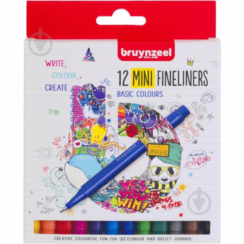 Набір лінерів Bruynzeel Fineliner Mini 12 кольорів - фото 1