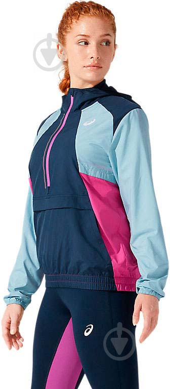 Вітрівка жіноча демісезонна Asics VISIBILITY JACKET 2012B906-400 р.XS сіро-синя - фото 1