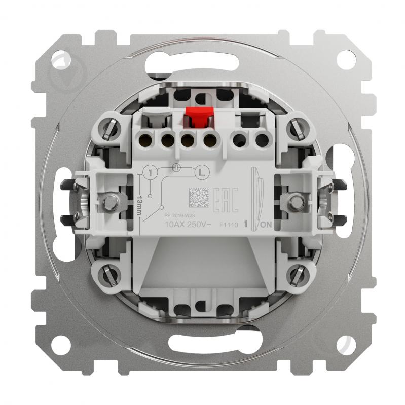 Выключатель одноклавишный Schneider Electric Sedna Design без подсветки алюминий SDD113101 - фото 3