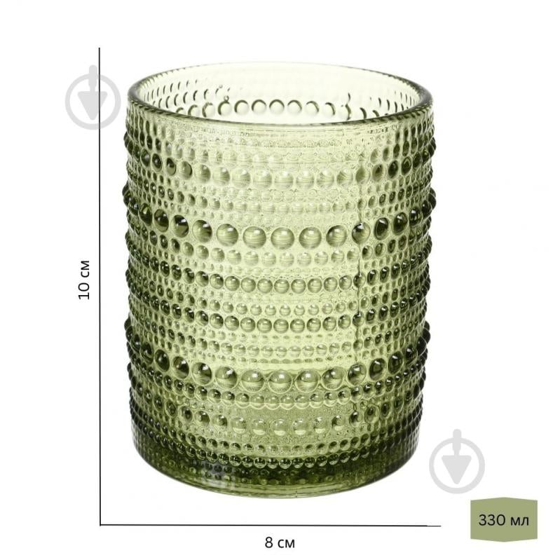 Склянка низька Fiora Bubble Green 330 мл 1 шт. - фото 3