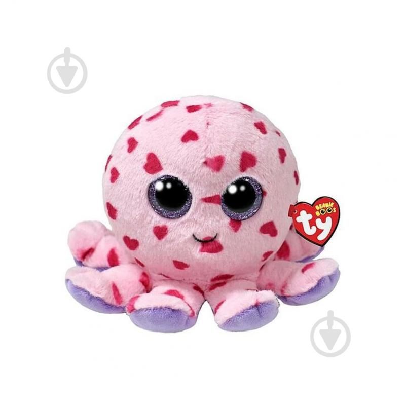 Мягкая игрушка TY Осьминог BUBBLES 15 см розовый 37342 - фото 1