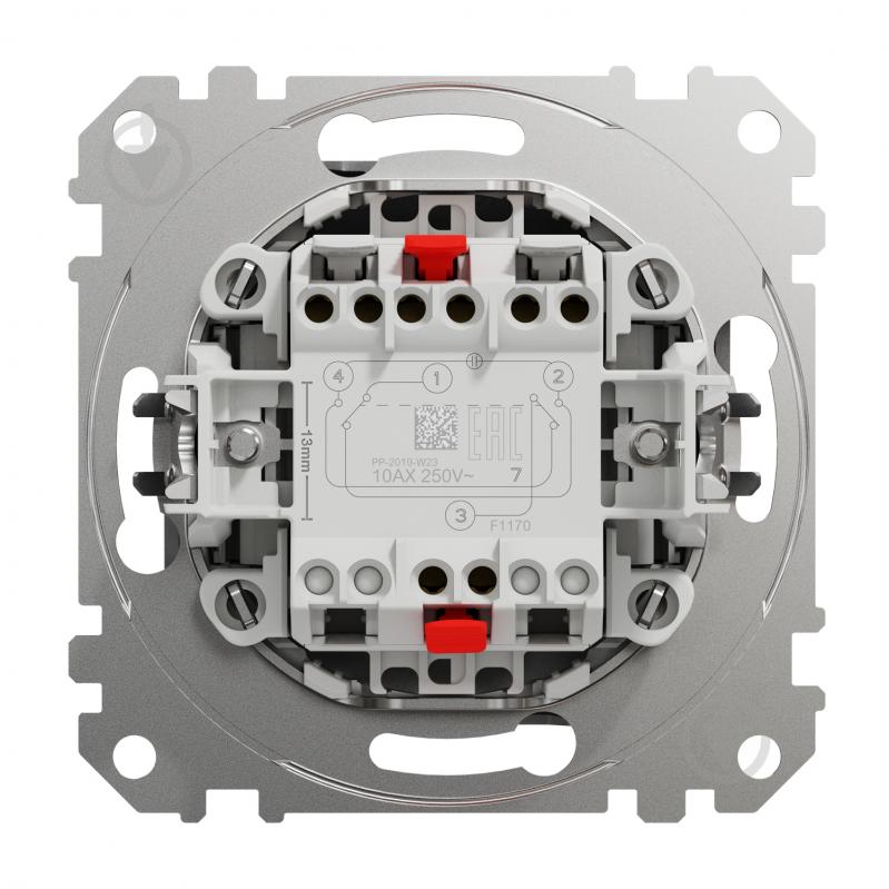 Перемикач одноклавішний прохідний одноклавішний Schneider Electric Sedna Design без підсвітки алюміній SDD113107 - фото 4