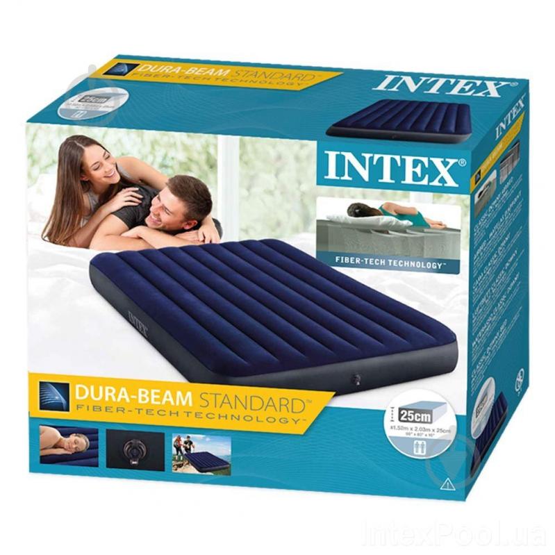 Ліжко надувне Intex 203х152 см синій - фото 4