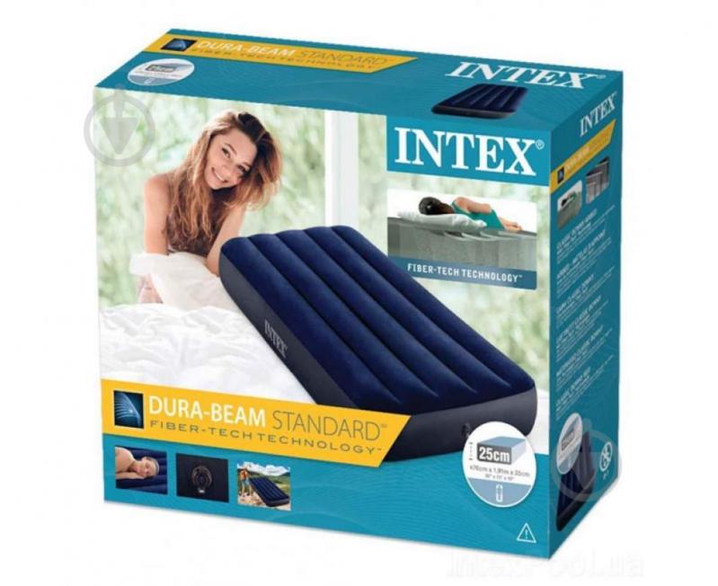Ліжко надувне Intex 191х76 см синій - фото 2