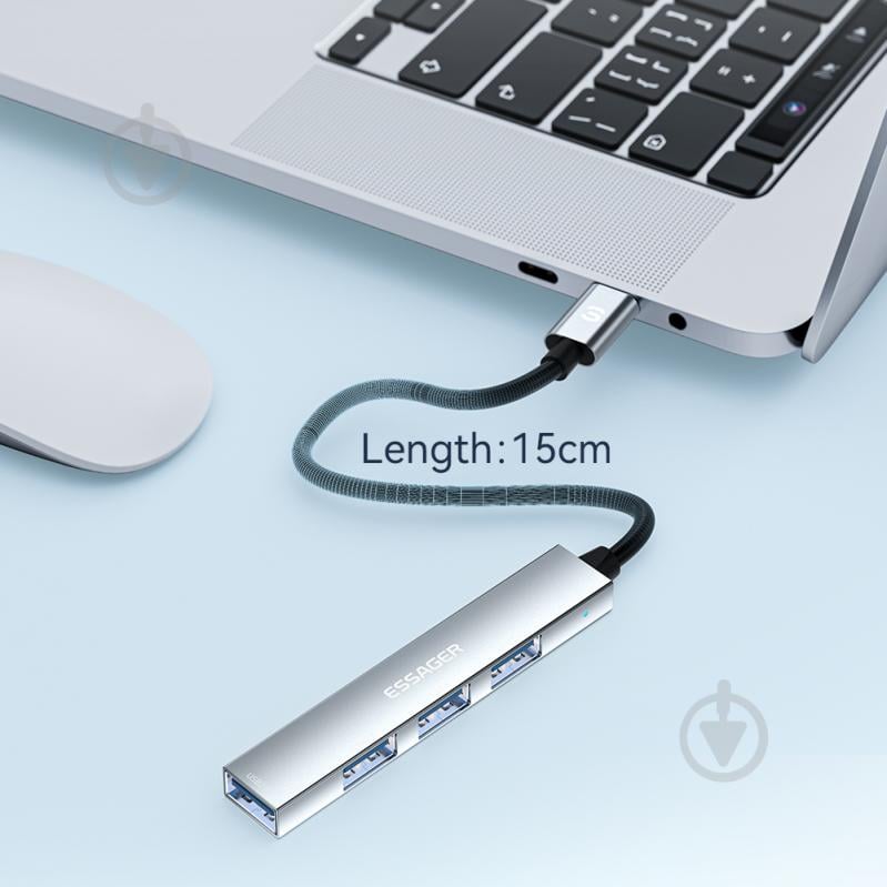 USB-хаб Essager Fengyang 4 in 1 Splitter USB-C port (EHBC04-FY10-P) - фото 6