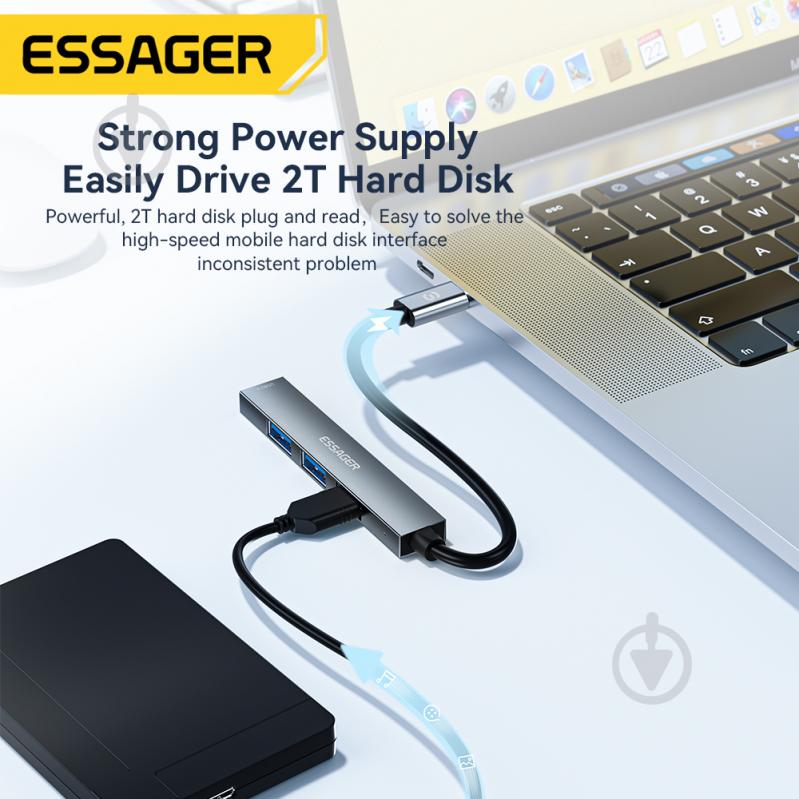 USB-хаб Essager Fengyang 4 in 1 Splitter USB-C port (EHBC04-FY10-P) - фото 3