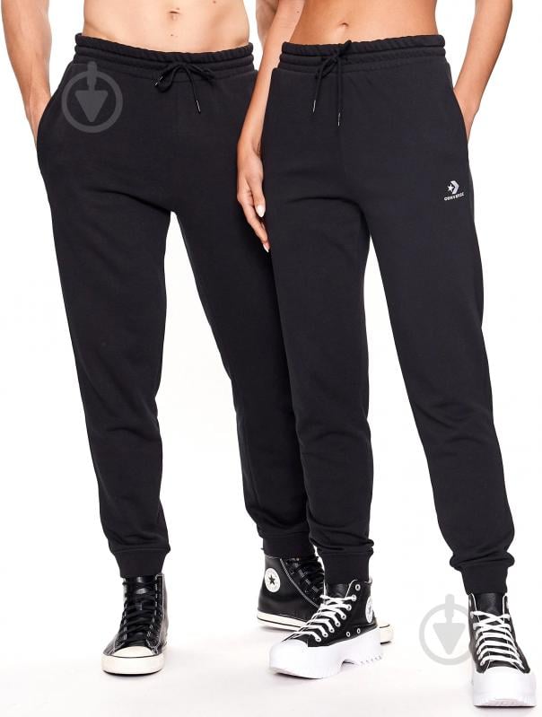 Штани Converse STANDARD FIT WEARERS LEFT STAR CHEV EMB FLEECE PANT FT 10023873-A01 р. XS чорний - фото 1