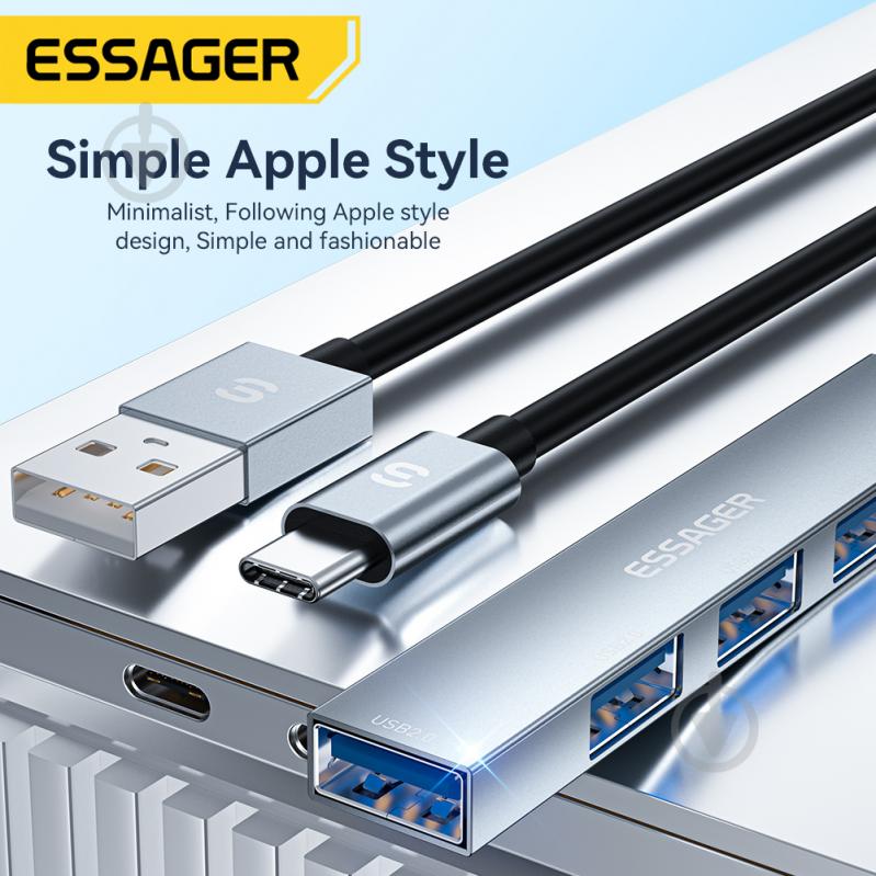 USB-хаб Essager Fengyang 4 in 1 Splitter USB-A port (EHBA04-FY10-P) - фото 5