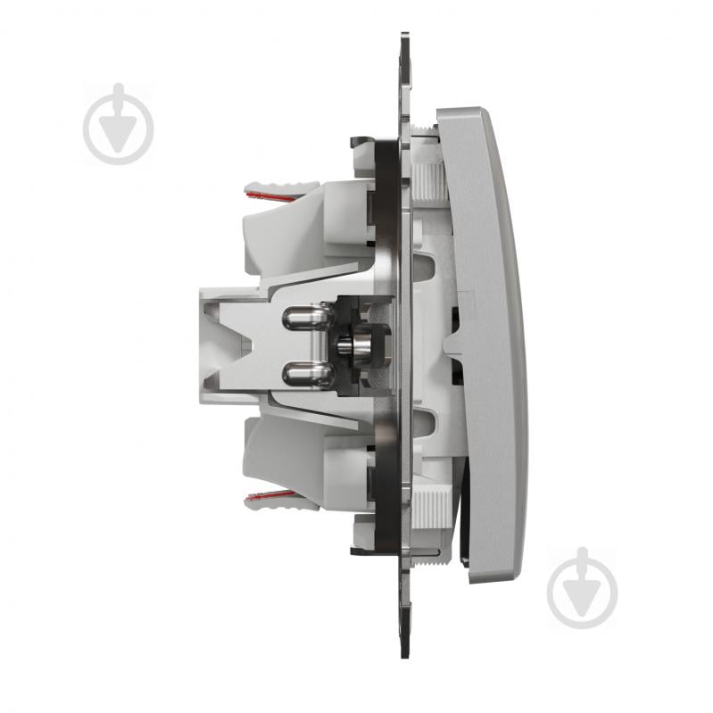 Перемикач двоклавішний прохідний двоклавішний Schneider Electric Sedna Design без підсвітки алюміній SDD113108 - фото 6