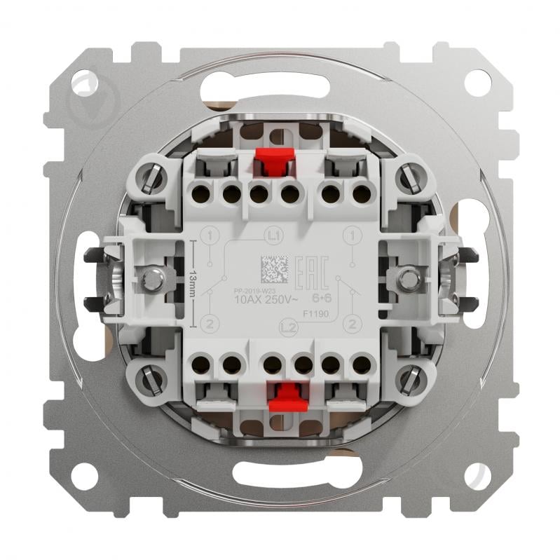 Переключатель проходной двухклавишный Schneider Electric Sedna Design без подсветки кремовый SDD112108 - фото 4