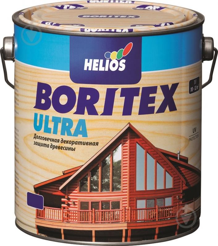 Лазур Helios Boritex Ultra 1 безбарвний шовковистий мат 0,75 л - фото 2