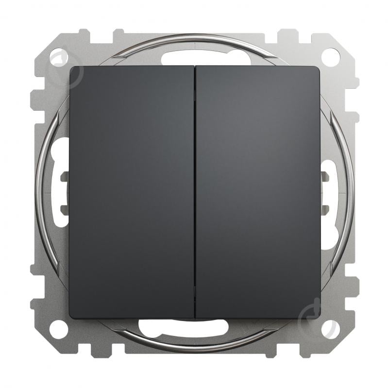 Переключатель двухклавишный проходной двухклавишный Schneider Electric Sedna Design без подсветки черный SDD114108 - фото 1