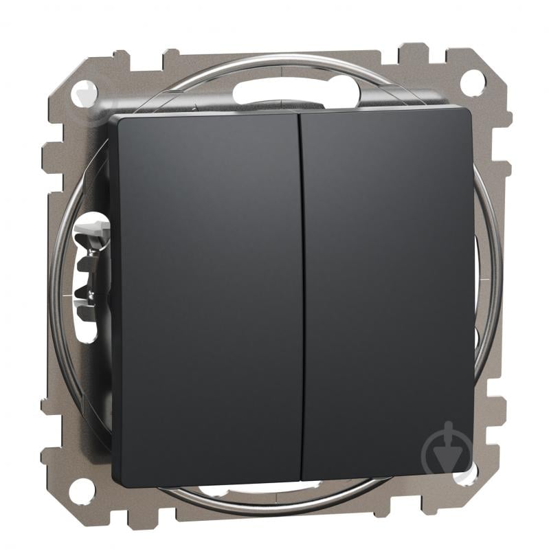 Переключатель двухклавишный проходной двухклавишный Schneider Electric Sedna Design без подсветки черный SDD114108 - фото 2