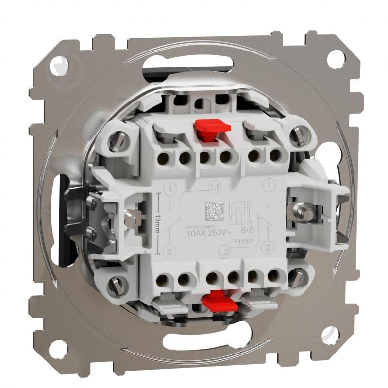 Переключатель двухклавишный проходной двухклавишный Schneider Electric Sedna Design без подсветки черный SDD114108 - фото 3