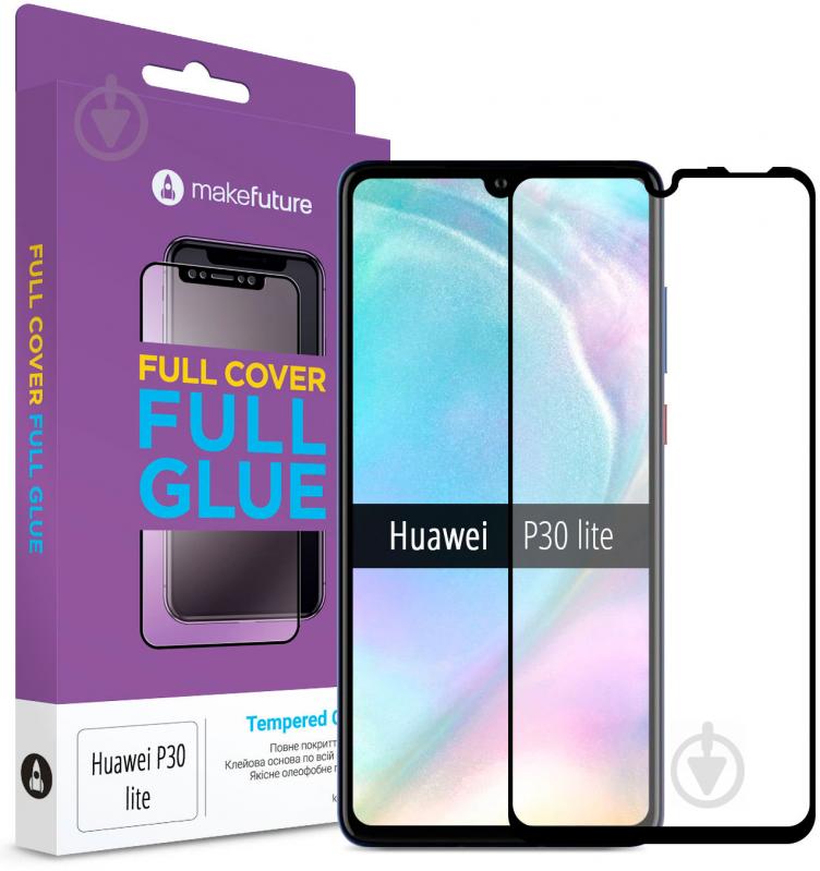 Захисне скло MakeFuture Full Cover Full Glue для Huawei P30 Lite (MGF-HUP30L) - фото 1