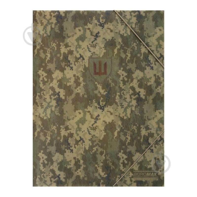 Папка на резинці MILITARY А4 зелений Buromax BM.3908-04 - фото 1