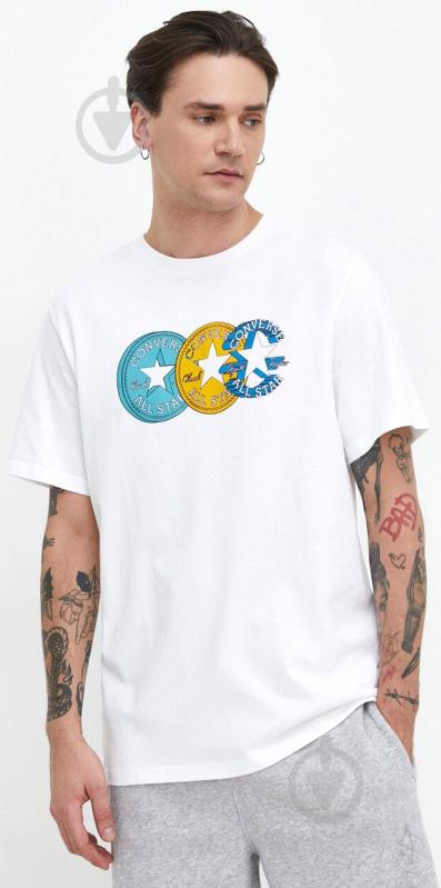 Футболка Converse CHUCK PATCH DISTORT TEE 10025973-A02 р.XL белый - фото 1