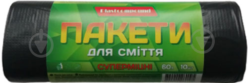 Мішки для побутового сміття Plastcompound чорні міцні 60 л 10 шт. - фото 1