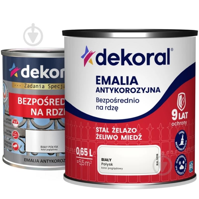 Емаль антикорозійна Dekoral RAL 3031 червоний глянець 0,65 л - фото 1 Емаль антикорозійна Dekoral RAL 3031 червоний глянець 0,65 л - фото 1