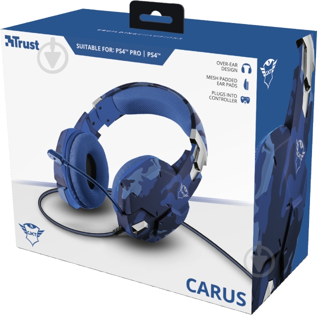 Гарнитура Trust GXT 322B CARUS PS4 blue (23249) - фото 10