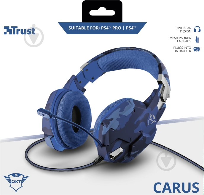 Гарнитура Trust GXT 322B CARUS PS4 blue (23249) - фото 9