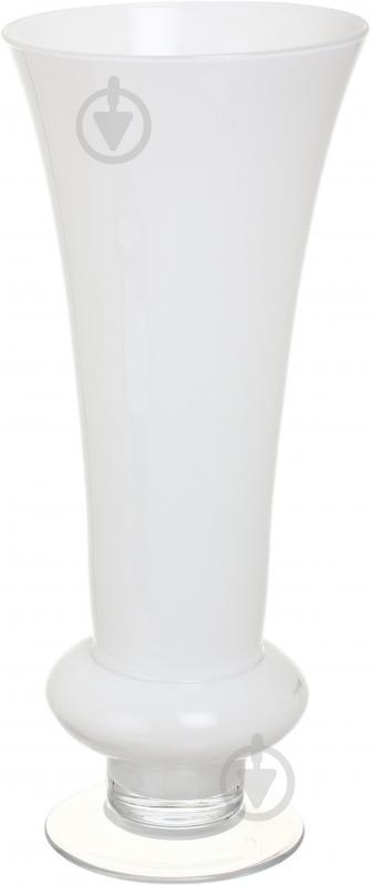Ваза скляна Wrzesniak Glassworks Hald 50 см біла 17-7633 - фото 1