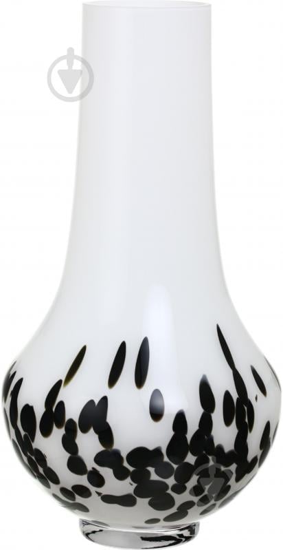 Ваза скляна Wrzesniak Glassworks Confetti 50 см чорно-біла 17-9324A - фото 1