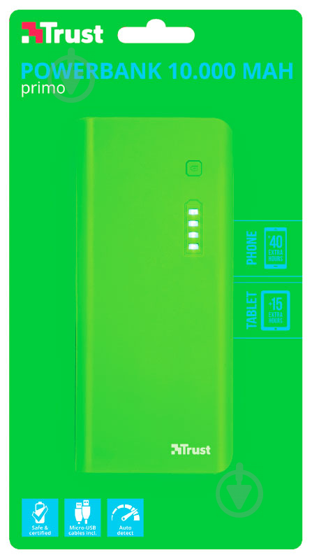 Повербанк Trust PRIMO POWERBANK SUM-GRN 10000 mAh green (22748) - фото 4