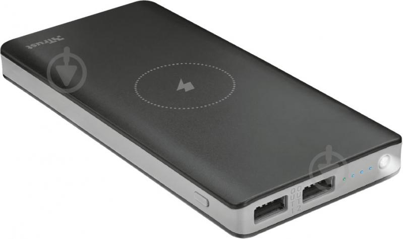 Повербанк Trust PRIMO POWERBANK W/ QI 8000 mAh black (22823) - фото 1