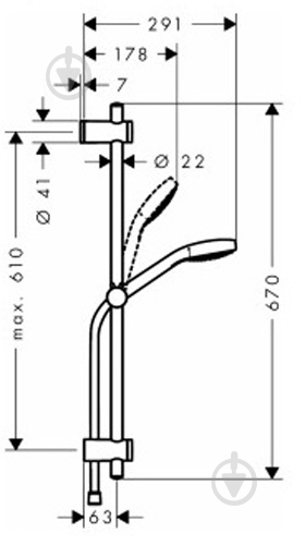 Душевой набор Hansgrohe MySelect E 1jet EcoSmart 26752400 - фото 3