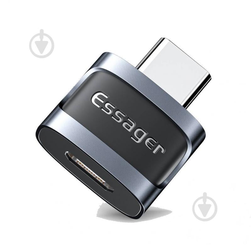 Адаптер Essager Xuankong OTG Micro Female to Type-C male USB 3.0 сірий (EZJMC-XL01) - фото 1