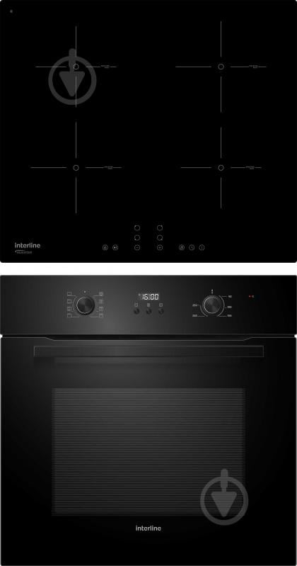 Комплект вбудовуваної техніки Interline духова шафа FZ 584 MCH BA + Варильна поверхня індукційна VIK 860 SIB BG - фото 1