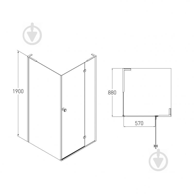 Душевая кабина VOLLE Benita 90x90 10-22-905Rglass - фото 2