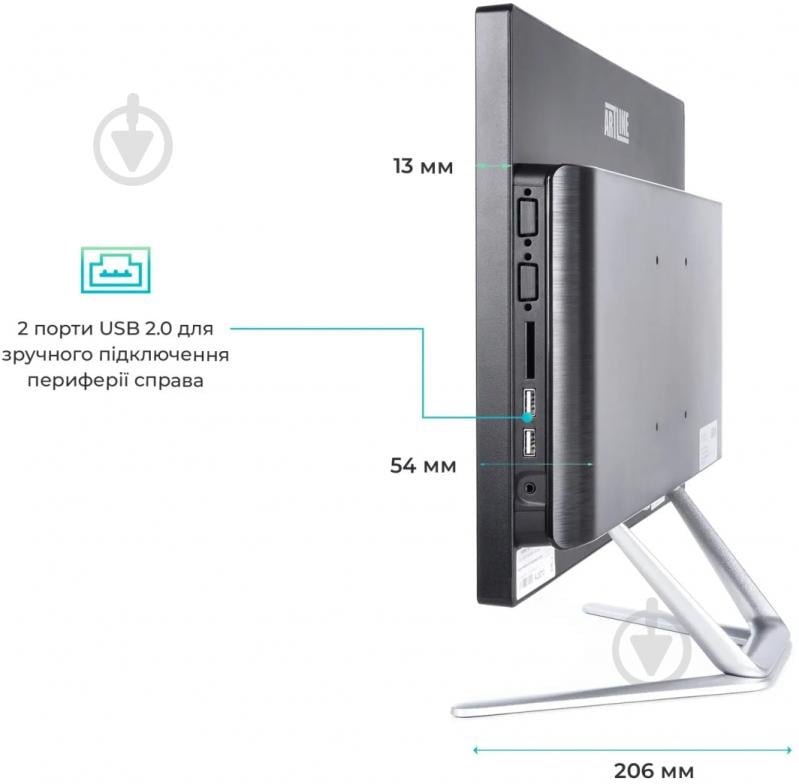 Моноблок Artline Business F27 21,5 (F27v14) black/silver - фото 11
