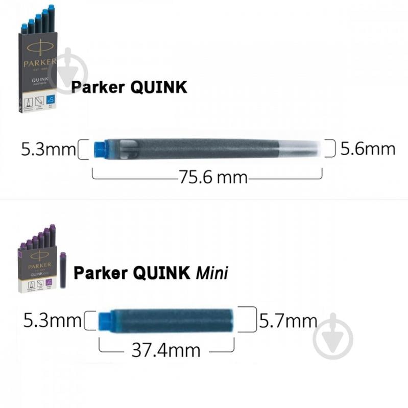 Картридж для пір’яних ручок 11 416BLB 75,6 мм 1,3 мм синій 97831 Parker 5 шт. - фото 2 Картридж для пір’яних ручок 11 416BLB 75,6 мм 1,3 мм синій 97831 Parker 5 шт. - фото 2