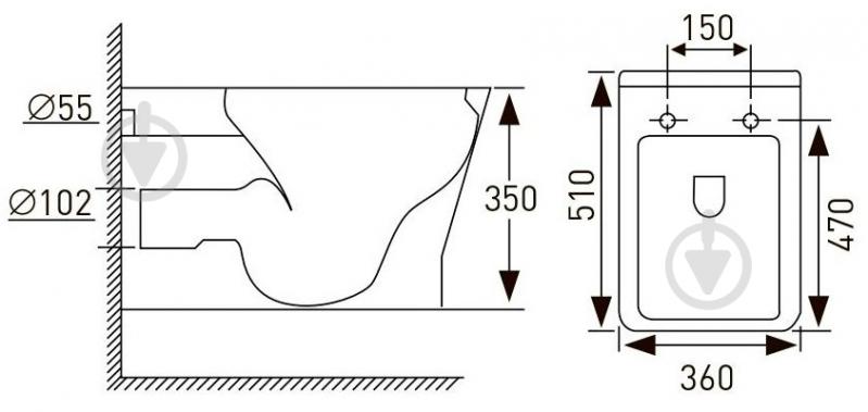 Унитаз подвесной VOLLE Leon Rimless 13-11-160 - фото 2