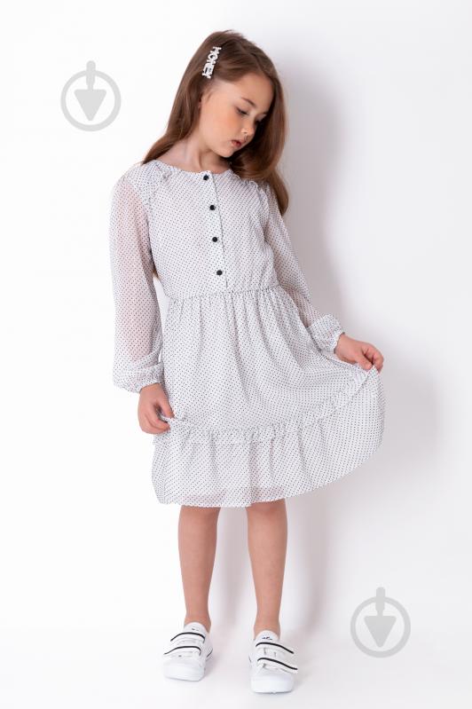 Сукня Mevis 4232 р.128 білий із чорним - фото 1 Сукня Mevis 4232 р.128 білий із чорним - фото 1