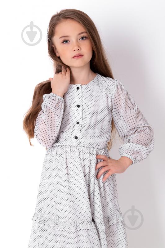 Сукня Mevis 4232 р.128 білий із чорним - фото 3 Сукня Mevis 4232 р.128 білий із чорним - фото 3