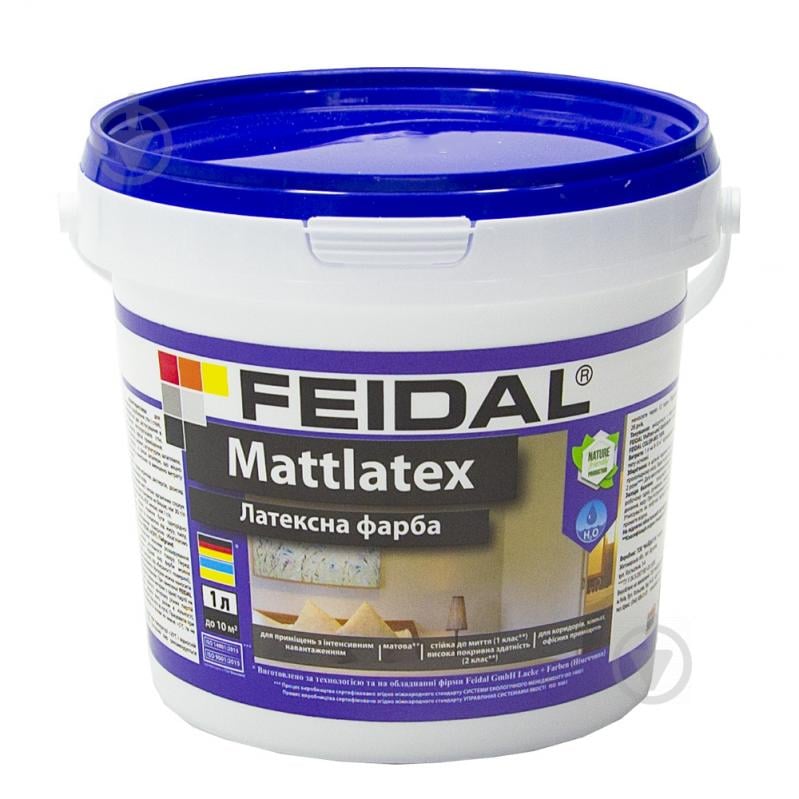 Фарба латексна Feidal Mattlatex мат білий 1 л - фото 1