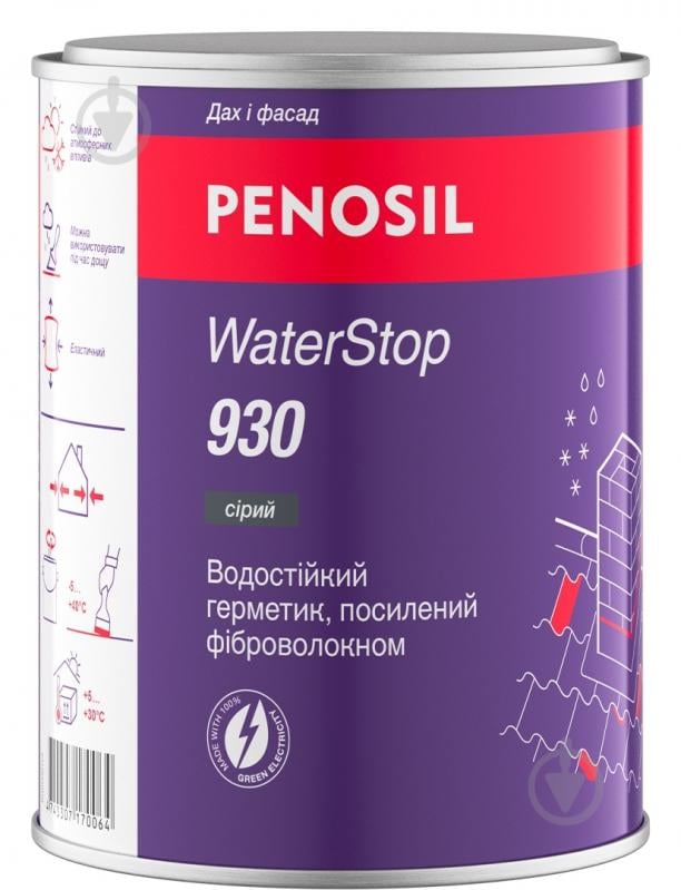 Герметик PENOSIL водонепроницаемый армированный волокном WaterStop 930 1 л серый - фото 1 Герметик PENOSIL водонепроницаемый армированный волокном WaterStop 930 1 л серый - фото 1