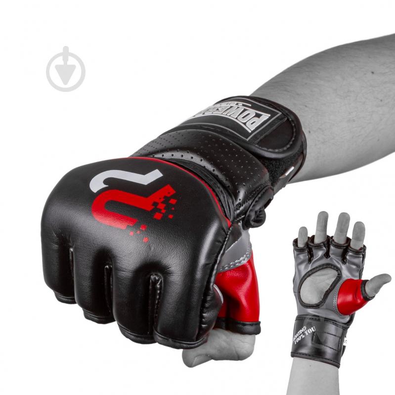 Рукавички для MMA PowerPlay 3093 р. S 4,25oz чорний - фото 2