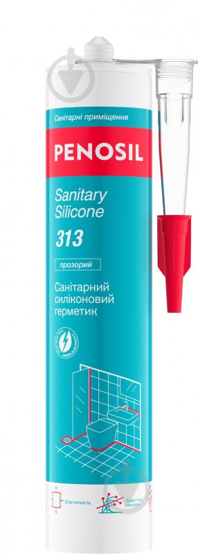 Герметик силиконовый PENOSIL санитарный Sanitary Silicone 313 прозрачный 310 мл - фото 1
