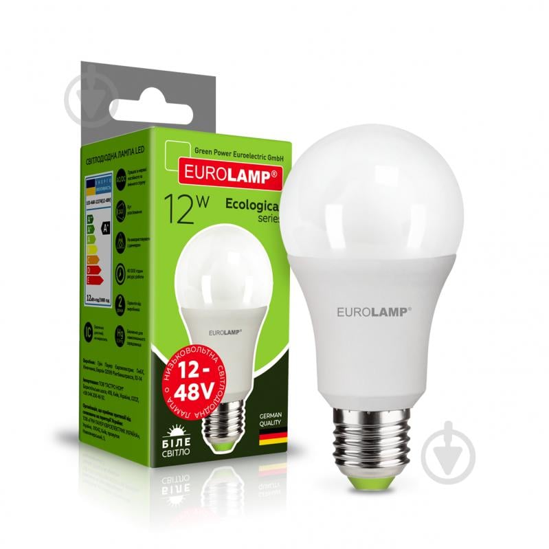 Лампа світлодіодна Eurolamp ECO 12 Вт A60 матова E27 12 В LED-A60-12274(12-48V) - фото 1