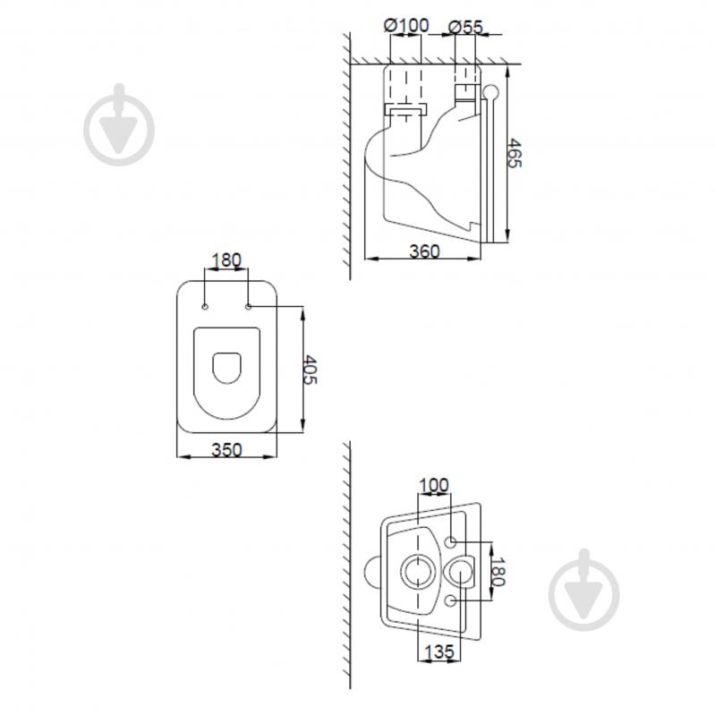 Унітаз підвісний Invena Paros Rimless сидіння Duroplast SLIM soft-close CE-90-001 - фото 4