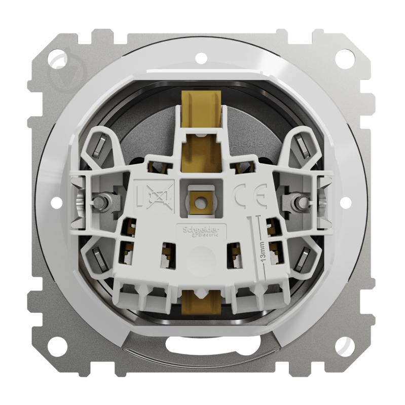 Розетка силова із заземленням Schneider Electric Sedna Design зі шторками з кришкою алюміній SDD213024 - фото 4