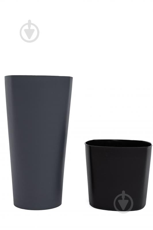 Горщик для квітів пластик Крокус 51 см круглий антрацит 11 л ММ-Пласт (K51an) - фото 2 Горщик для квітів пластик Крокус 51 см круглий антрацит 11 л ММ-Пласт (K51an) - фото 2